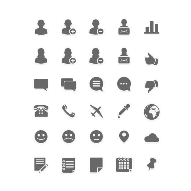 Set de iconos planos de red social