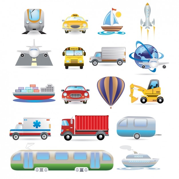 Set de iconos de transporte