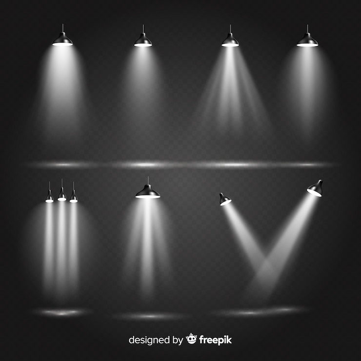 Vector gratuito set de iluminación de escena