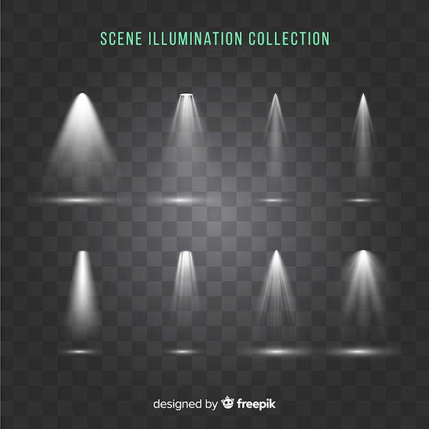 Vector gratuito set de iluminaciones de escena