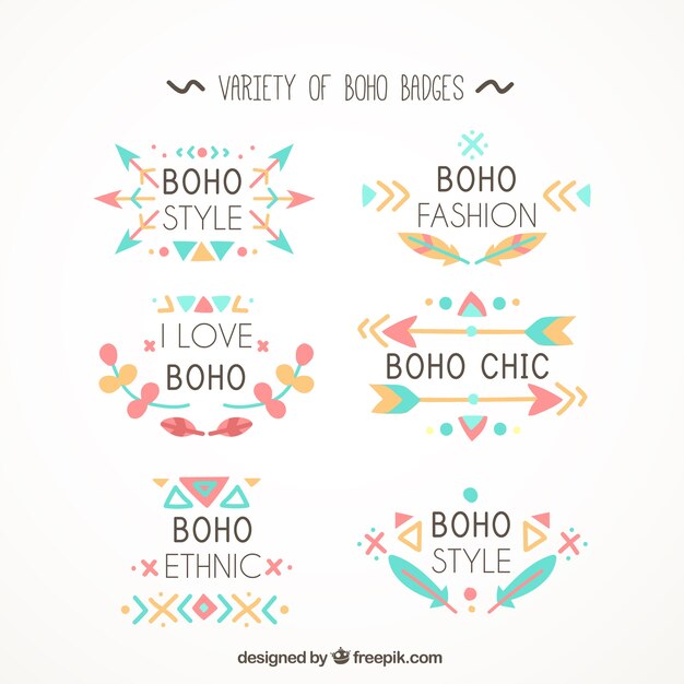 Set de insignias boho