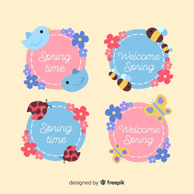 Set de insignias de compras primaverales