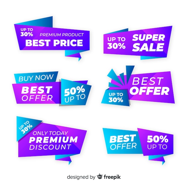 Vector gratuito set de insignias de compras