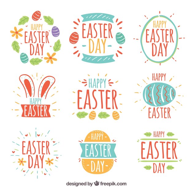 Set de insignias del día de pascua 