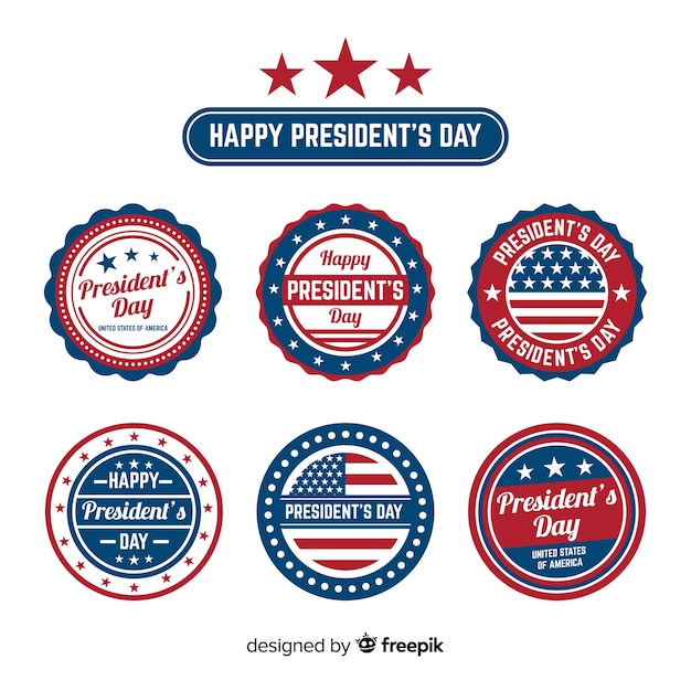 Vector gratuito set de insignias del día del presidente