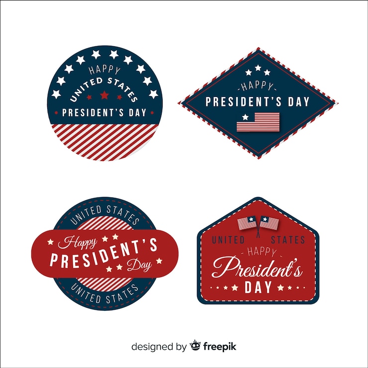 Vector gratuito set de insignias del día del presidente