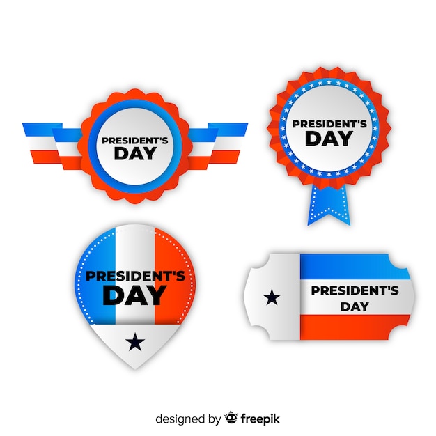 Vector gratuito set de insignias del día del presidente