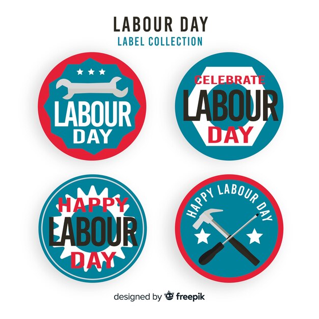 Set de insignias del día del trabajo