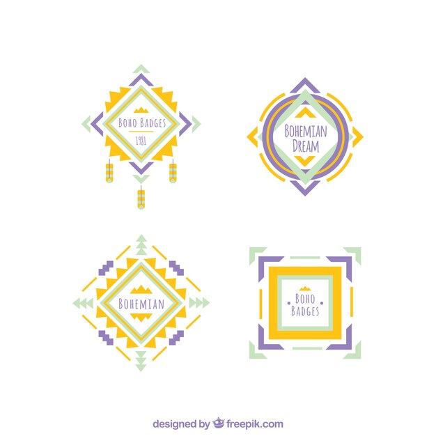 Set de insignias geométricas boho