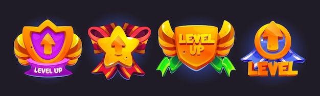 Set de insignias de juego de nivel