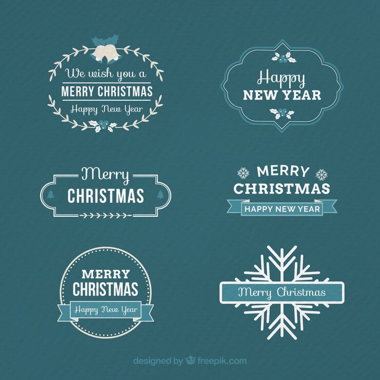 Vector gratuito set de insignias de navidad