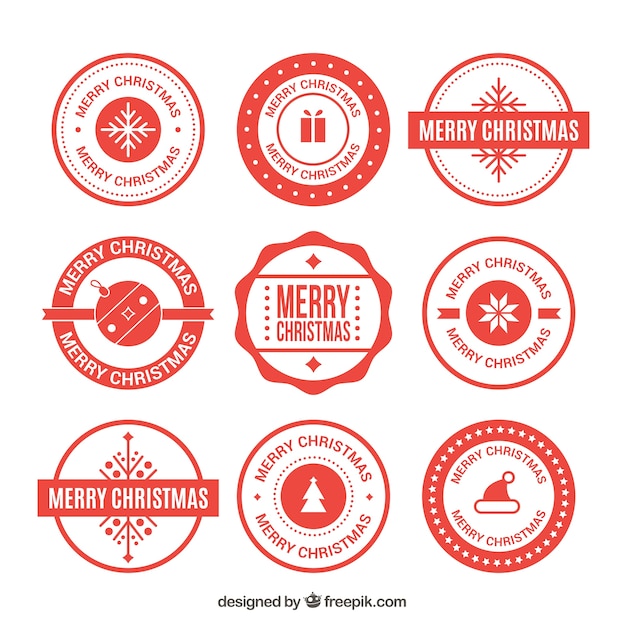 Set de insignias navideñas vintage