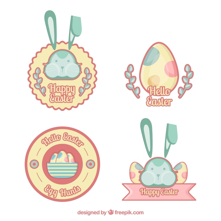 Vector gratuito set de insignias de pascua
