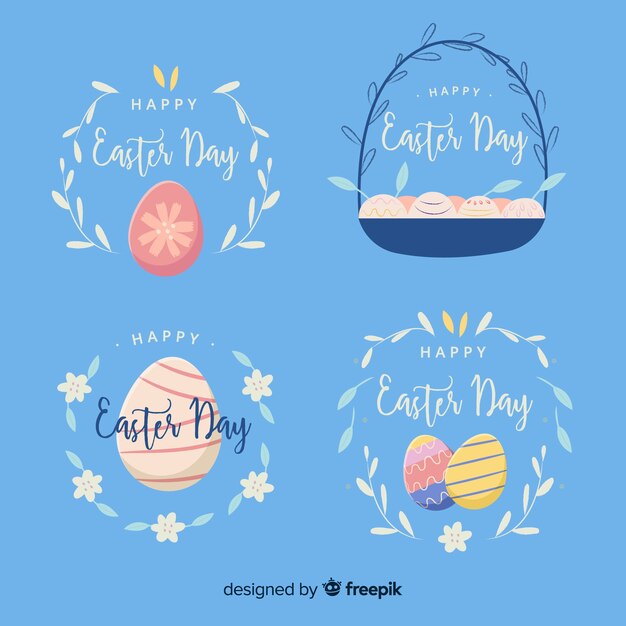 Vector gratuito set de insignias de pascua