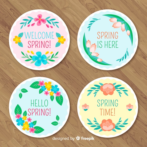 Vector gratuito set de insignias  primaverales