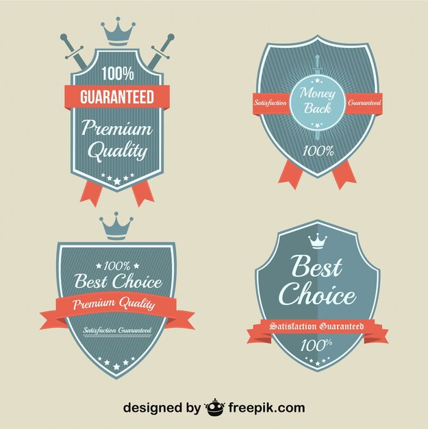 Set de insignias retro de calidad para comercialización