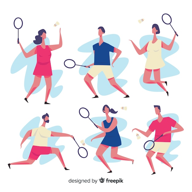Set de jugador de bádminton con una raqueta