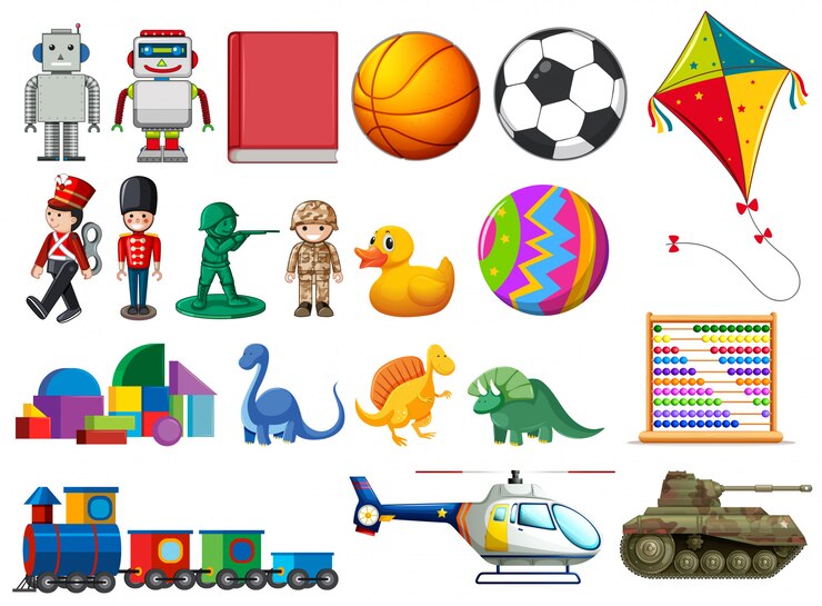 Vector gratuito set de juguetes infantiles