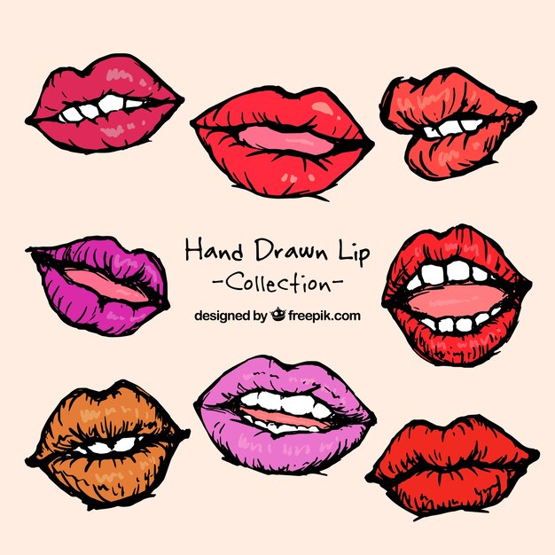 Set de labios pintados a mano