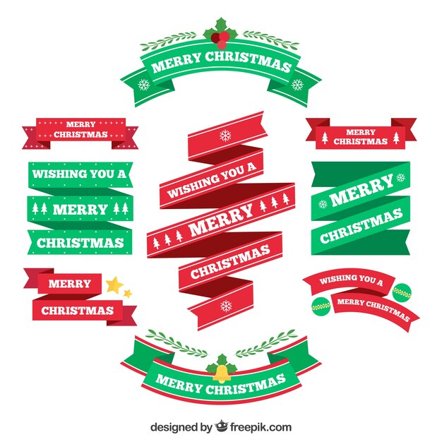 Set de lazos navideños bonitos