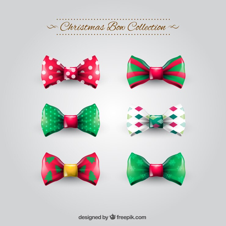 Vector gratuito set de lazos navideños