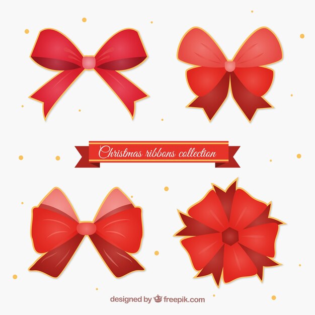 Set de lazos rojos de navidad