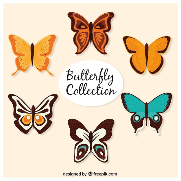 Vector gratuito set de lindas mariposas