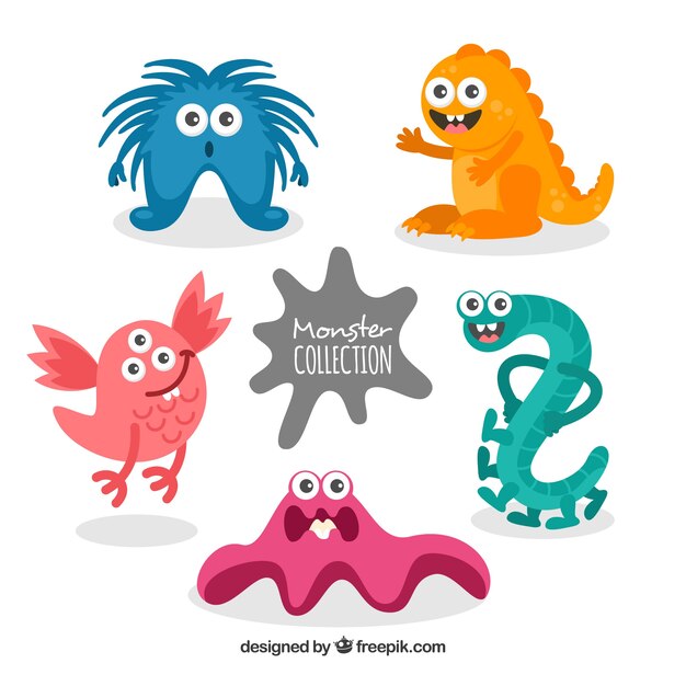Set de lindos personajes de monstruos