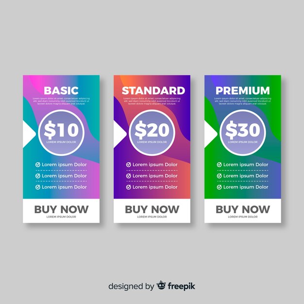 Set de lista de precios