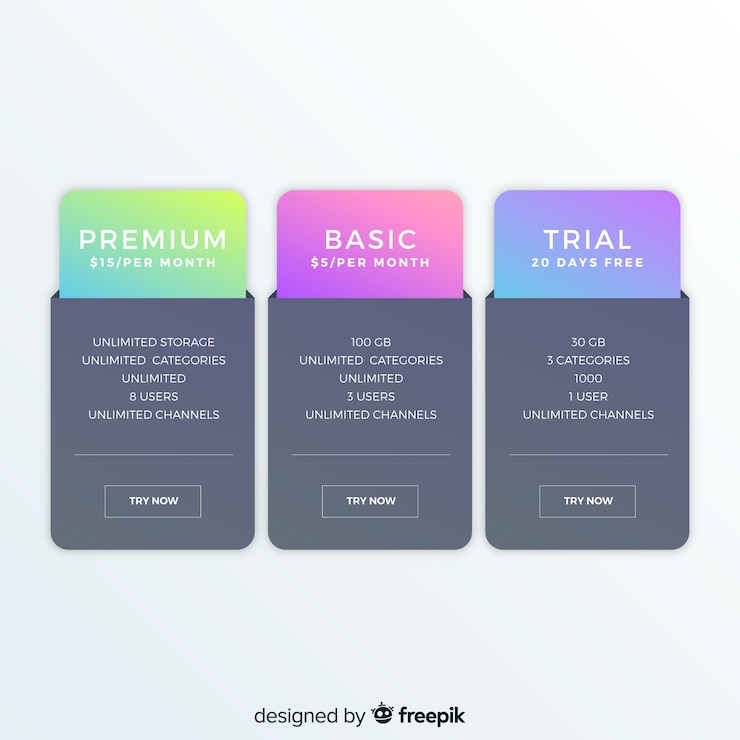 Vector gratuito set de lista de precios