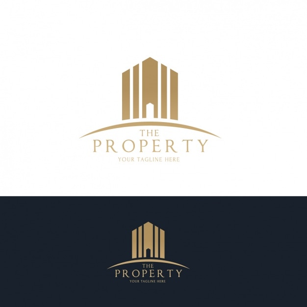Set de logos dorados de inmobiliaria