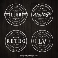 Vector gratuito set de logos redondos vintage