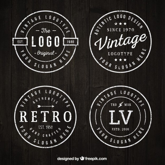 Set de logos redondos vintage