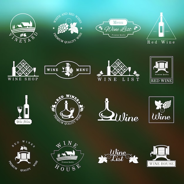 Set de logos de vino