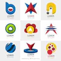 Vector gratuito set de logotipos de empresa con formas coloridas