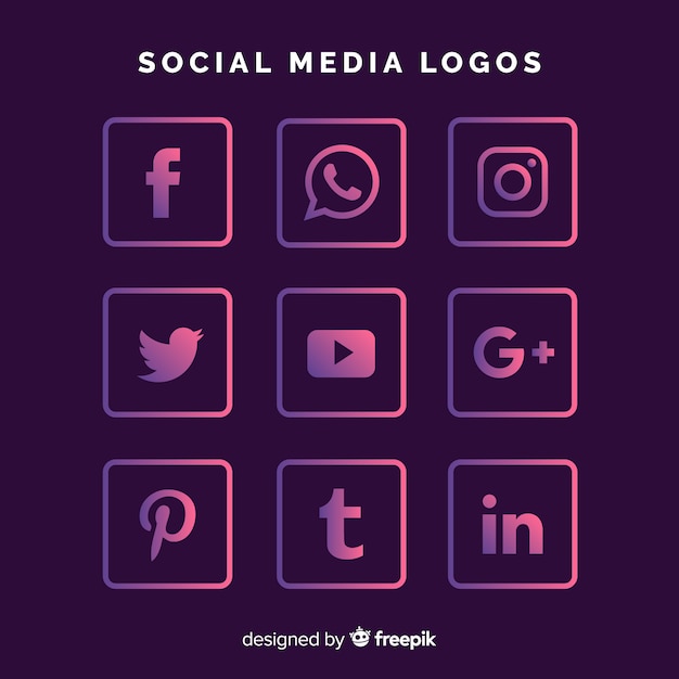 Set de logotipos de redes sociales