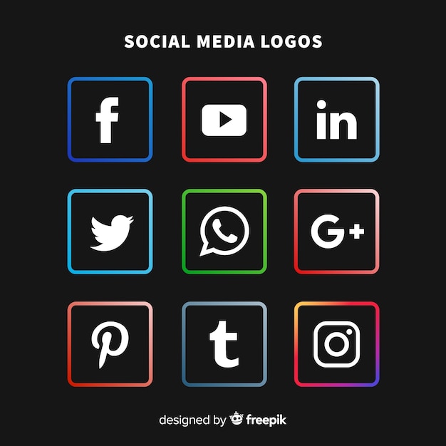 Vector gratuito set de logotipos de redes sociales