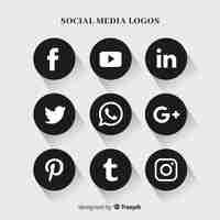 Vector gratuito set de logotipos de redes sociales