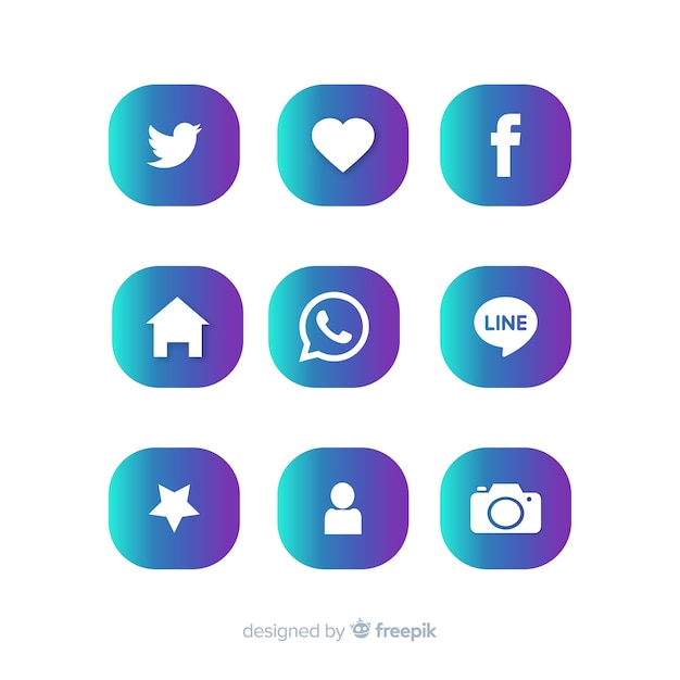 Vector gratuito set de logotipos de redes sociales