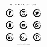 Vector gratuito set de logotipos de redes sociales