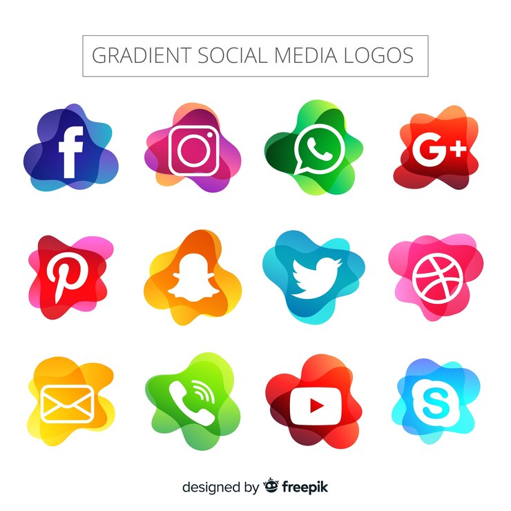 Vector gratuito set de logotipos de redes sociales