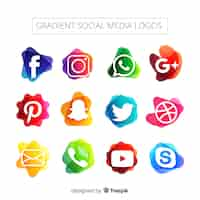 Vector gratuito set de logotipos de redes sociales