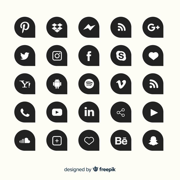 Set de logotipos de redes sociales