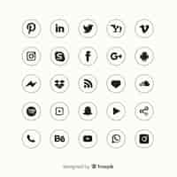 Vector gratuito set de logotipos de redes sociales