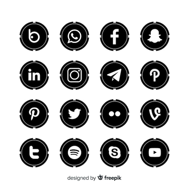 Set de logotipos de redes sociales