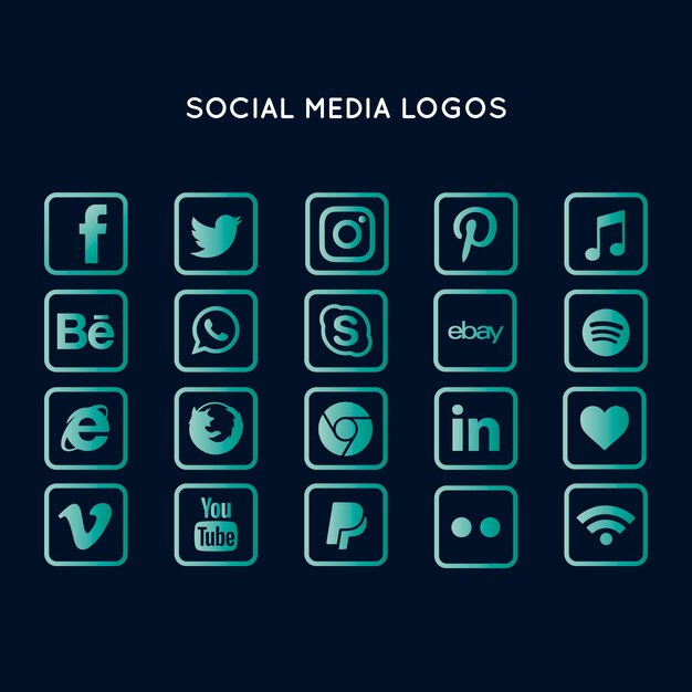Set de logotipos de redes sociales
