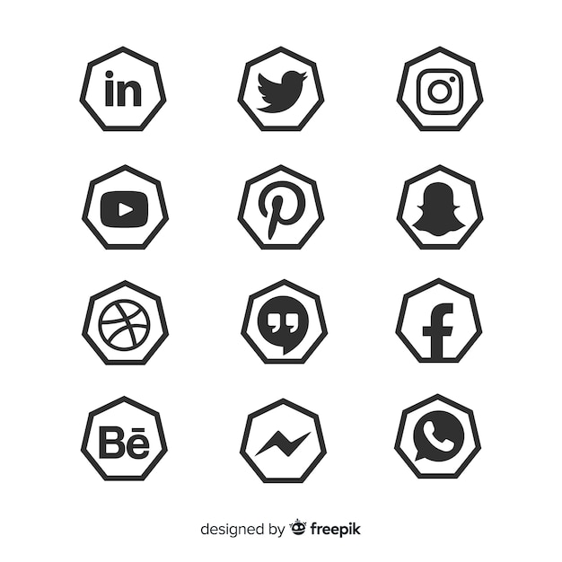 Vector gratuito set de logotipos de redes sociales