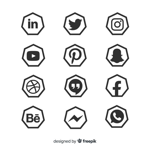 Set de logotipos de redes sociales