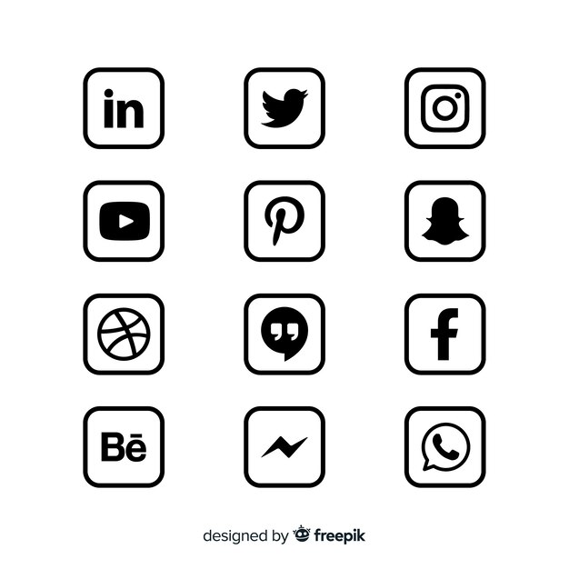 Set de logotipos de redes sociales