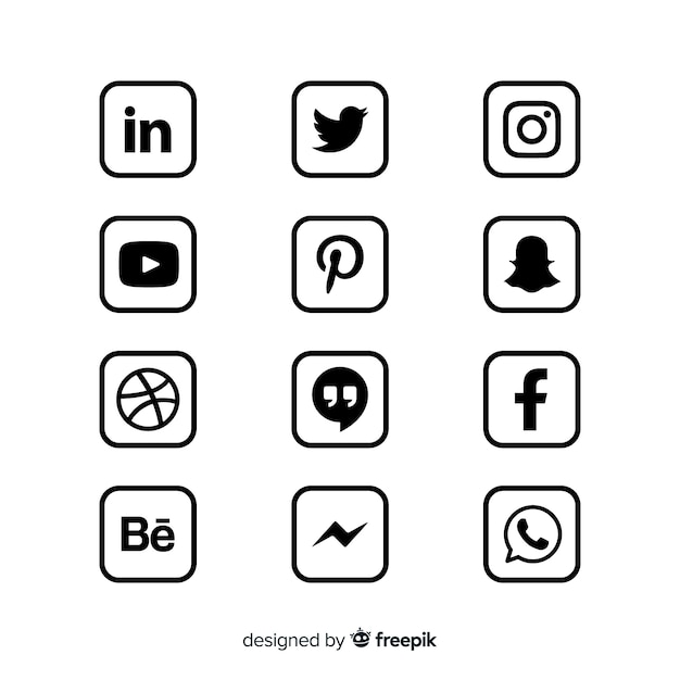 Set de logotipos de redes sociales